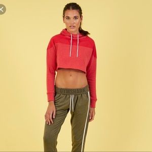 Nikki b cropped surface hoodie coral